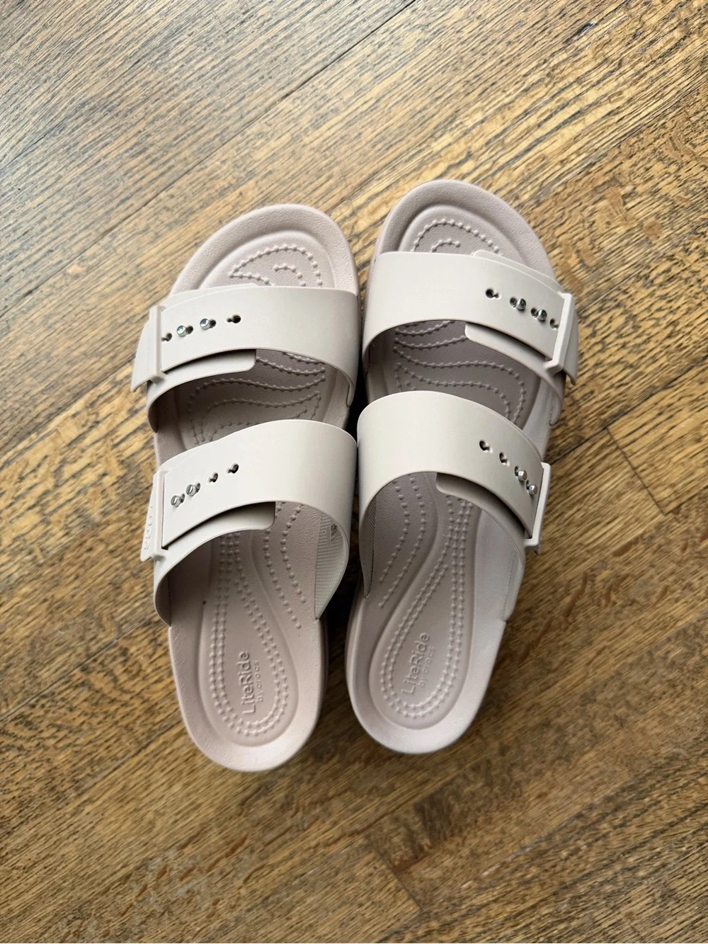 CROCS Blush Platform Wedge Slide Sandals